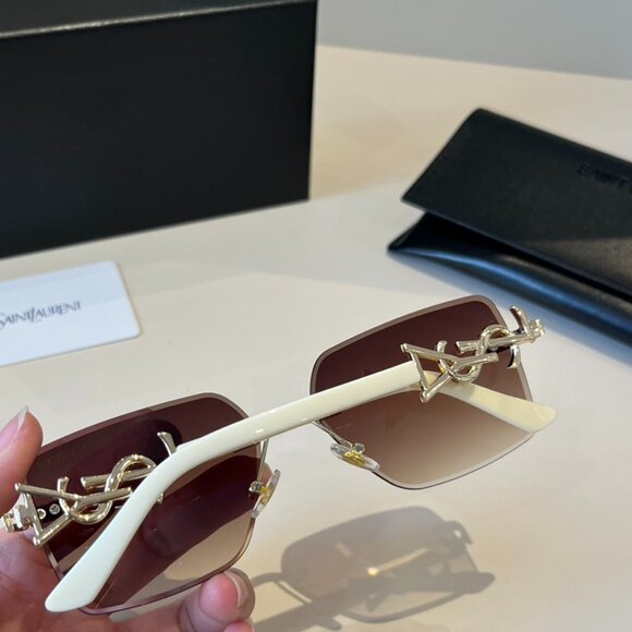 Yves Saint Laurent Women's White Sunglasses - Picture 1 of 5